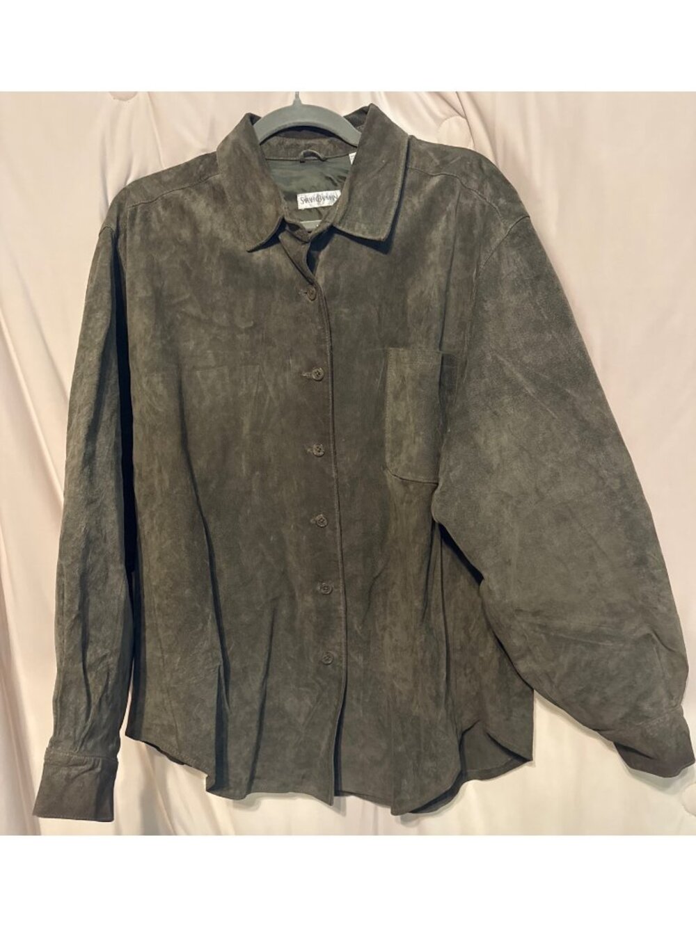 Vintage Sarah Chapman Olive Pig Suede Jacket XL